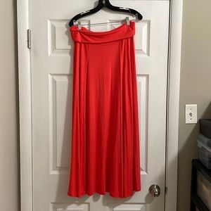 Gap Red Orange A-Line Maxi Skirt - Size Medium - NWT